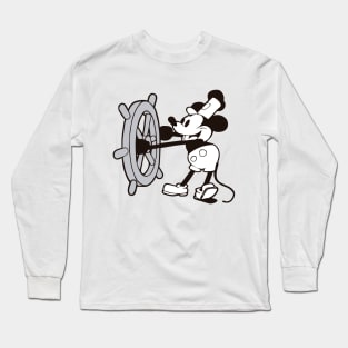 Steamboat Willie (Print front and back) Long Sleeve T-Shirt